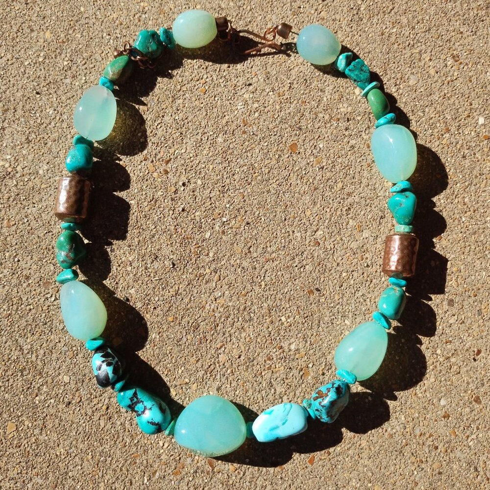 Jay King DTR mine finds Turquoise Gemstone Copper necklace stunning - Picture 2 of 14